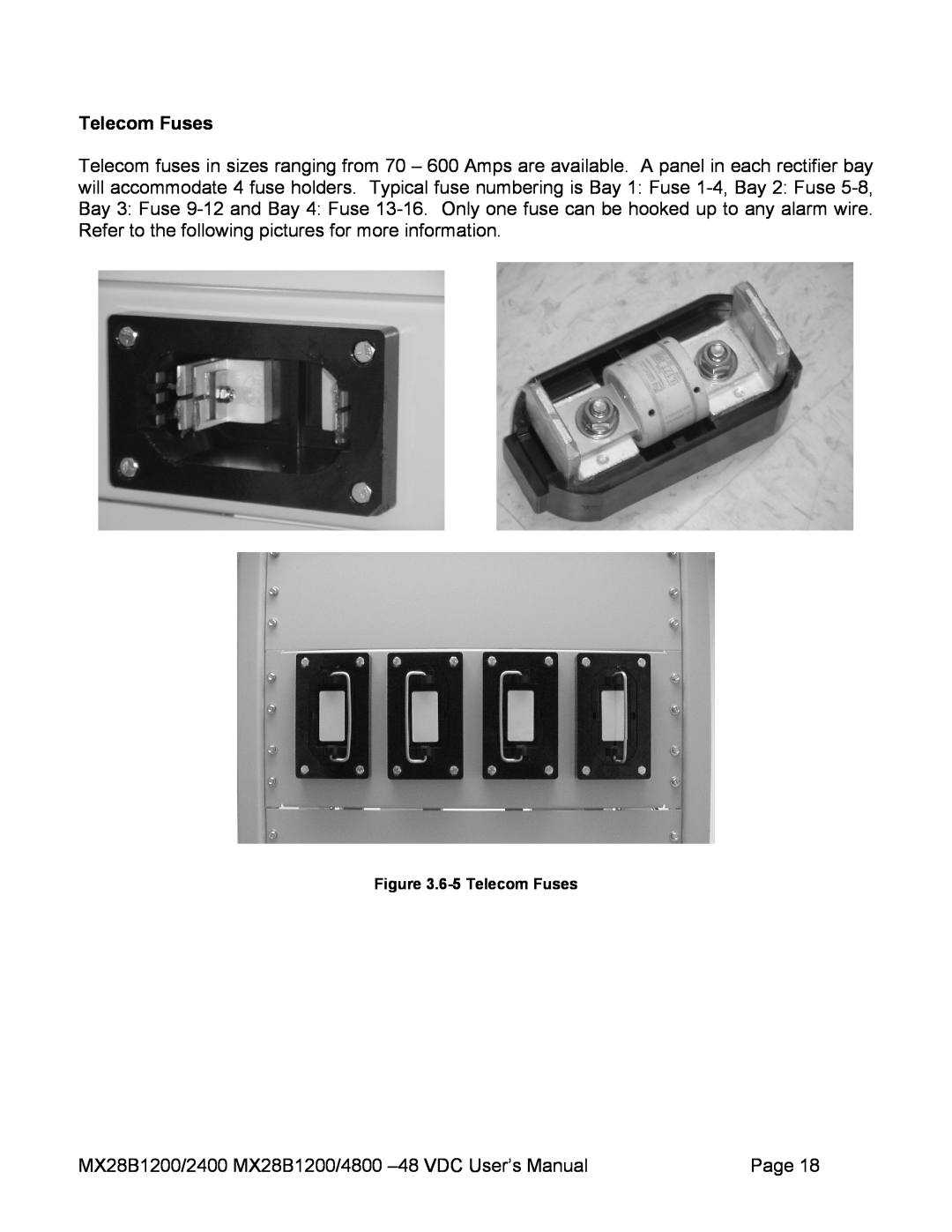 American Power Conversion MX28B2400, MX28B4800 manual 6-5 Telecom Fuses 