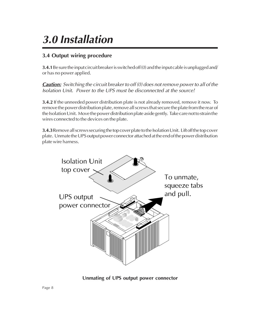 American Power Conversion MXA002, MXA001 user manual Output wiring procedure 