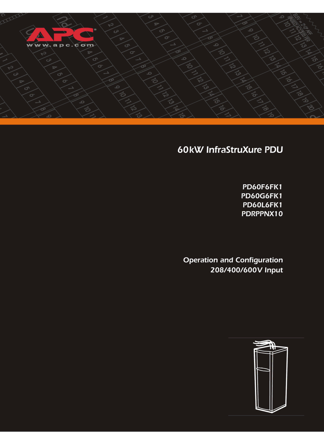 American Power Conversion PD60F6FK1, PD60G6FK1, PD60L6FK1, PDRPPNX10 manual 60kW InfraStruXure PDU 