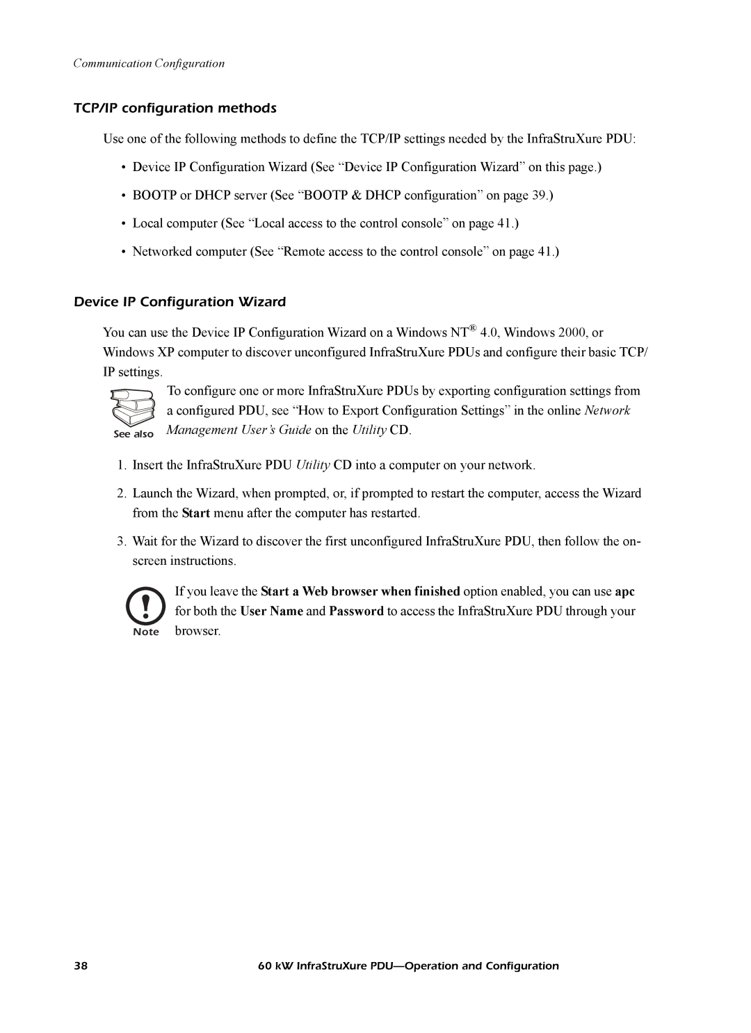 American Power Conversion PD60L6FK1, PD60G6FK1, PD60F6FK1 manual TCP/IP configuration methods, Device IP Configuration Wizard 