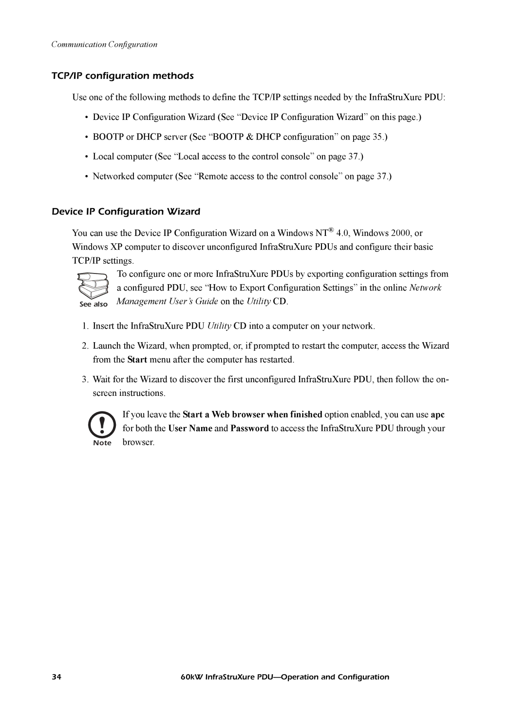 American Power Conversion PDRPPH1000, PD60H5HK1 manual TCP/IP configuration methods, Device IP Configuration Wizard 