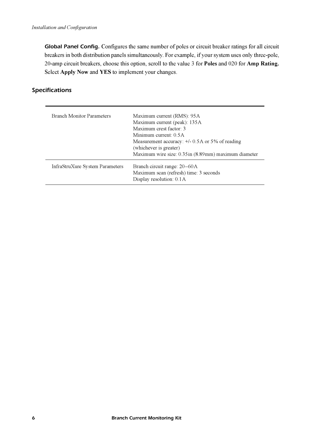 American Power Conversion PDU manual Specifications 