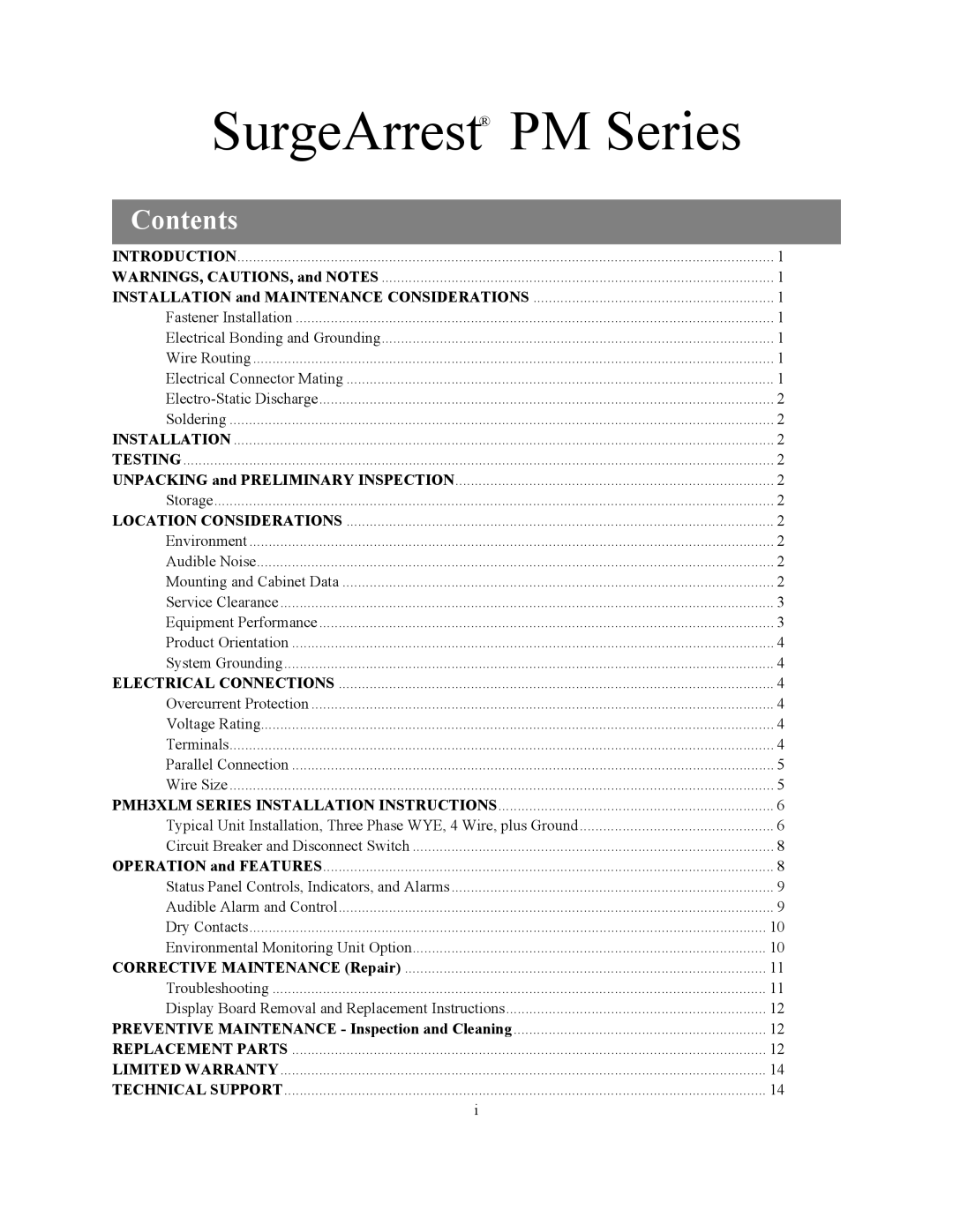 American Power Conversion PMH3XLM user manual SurgeArrest PM Series 