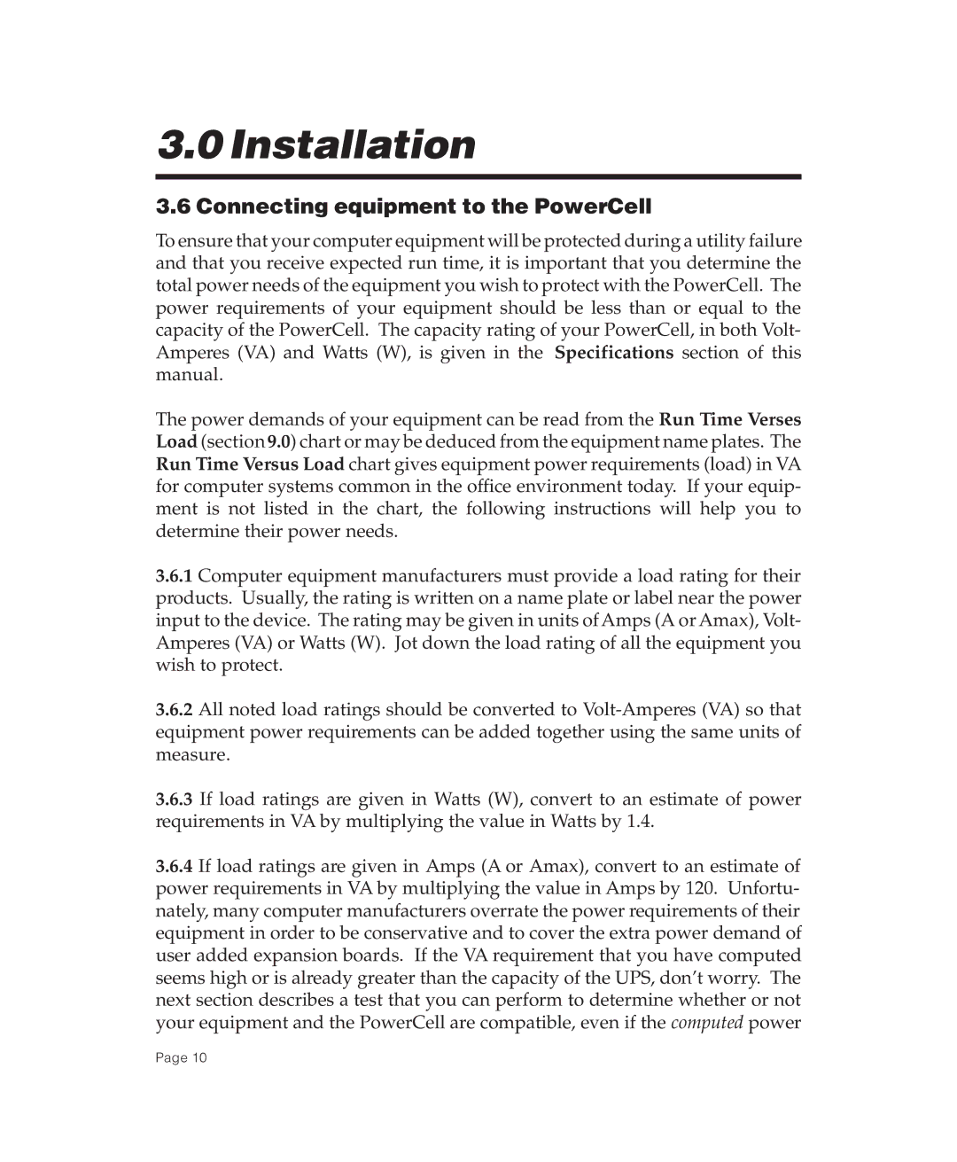 American Power Conversion POWERCELL user manual Connecting equipment to the PowerCell 