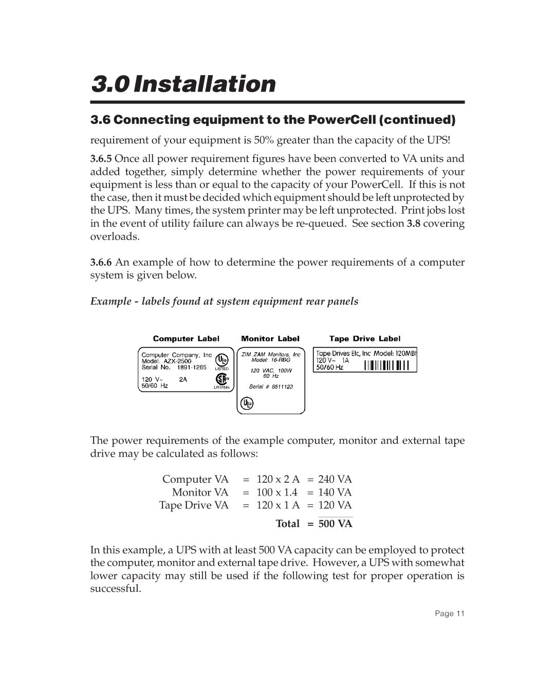 American Power Conversion POWERCELL user manual Example labels found at system equipment rear panels 