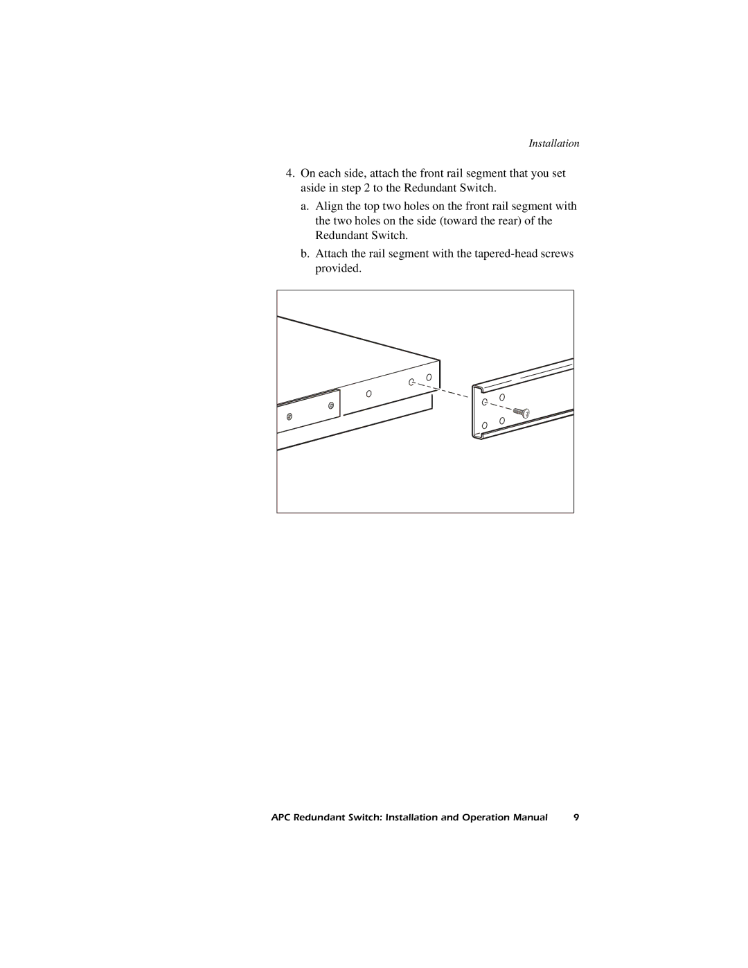 American Power Conversion Redundant Switch operation manual Installation 