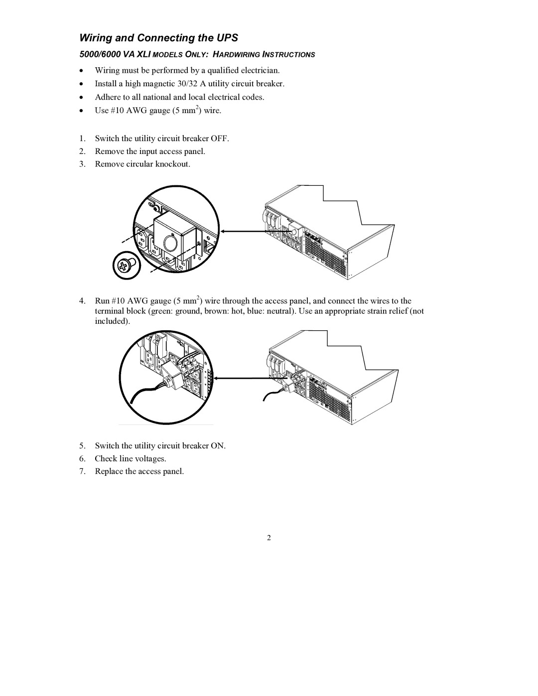 American Power Conversion RT user manual Wiring and Connecting the UPS 