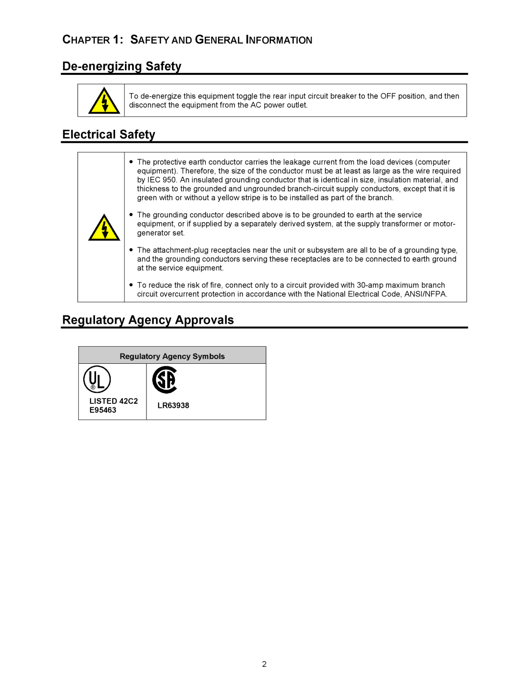 American Power Conversion SYTF2, SURT006, SURT005 De-energizing Safety, Electrical Safety, Regulatory Agency Approvals 