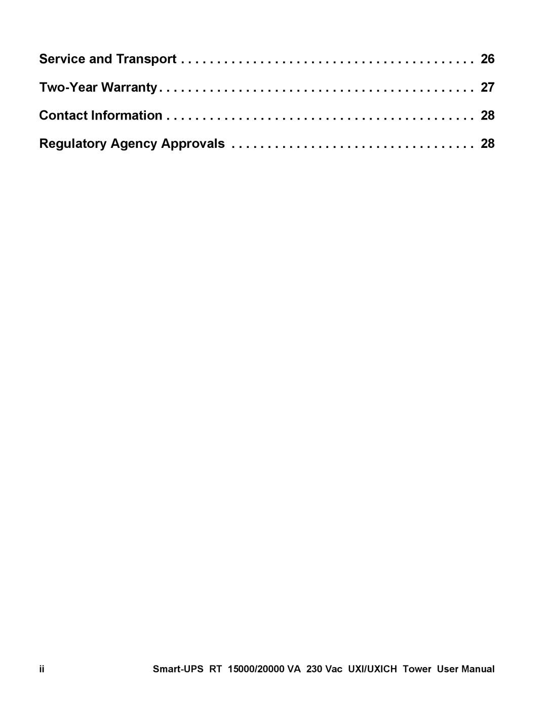 American Power Conversion SURT15000, 20000 VA user manual 