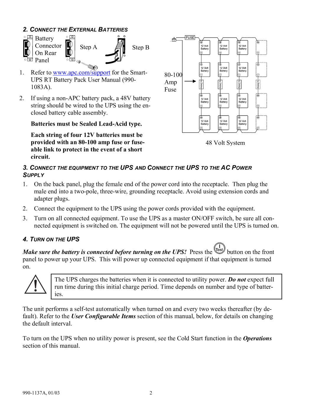 American Power Conversion UPS user manual Amp Fuse Volt System 