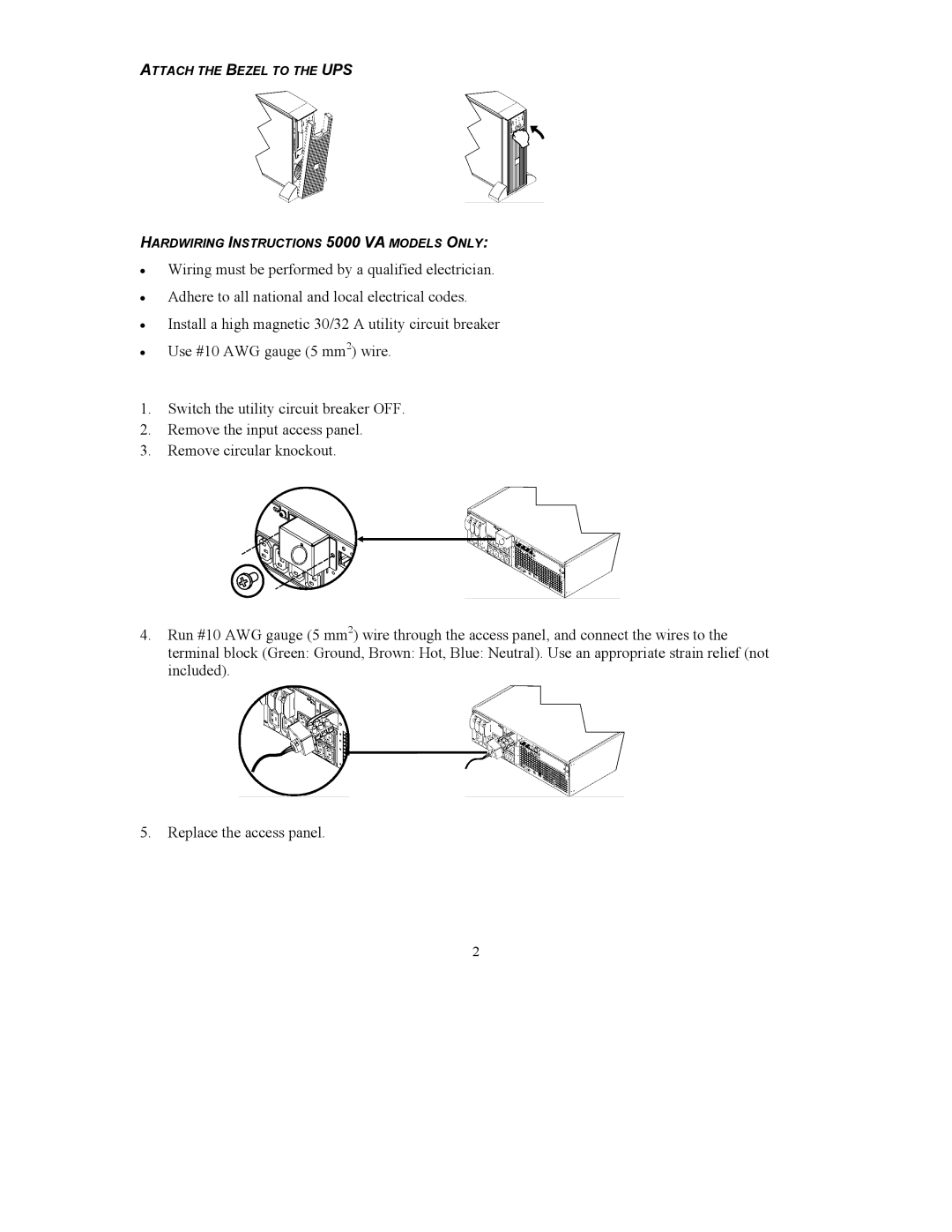 American Power Conversion UXI/UXICH user manual 