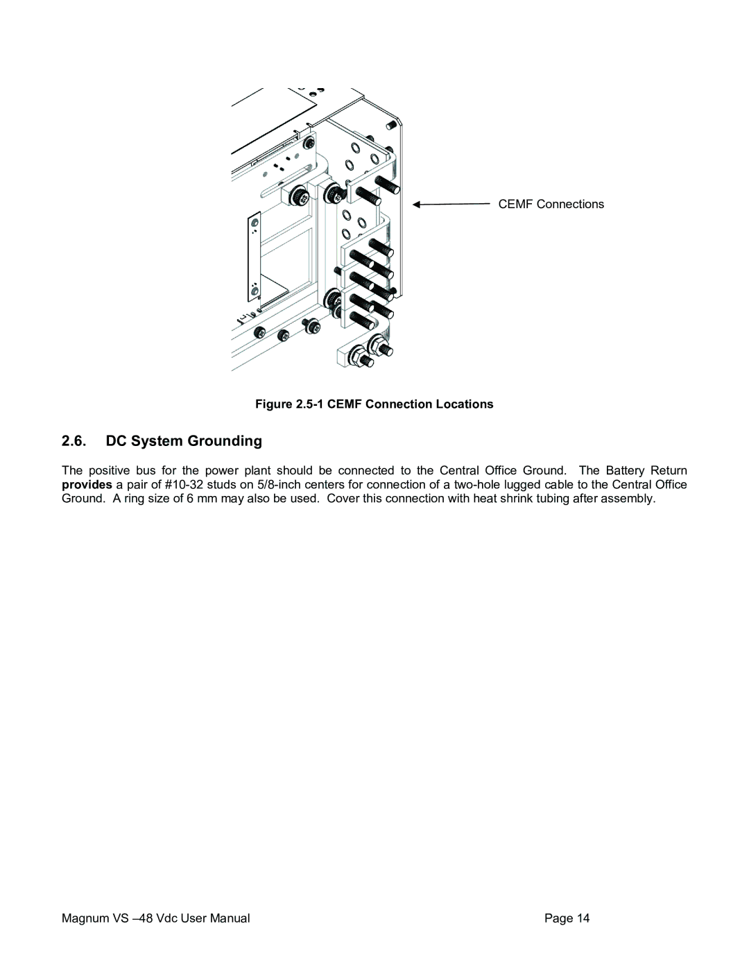 American Power Conversion VS 100, VS 50 user manual DC System Grounding, Cemf Connection Locations 