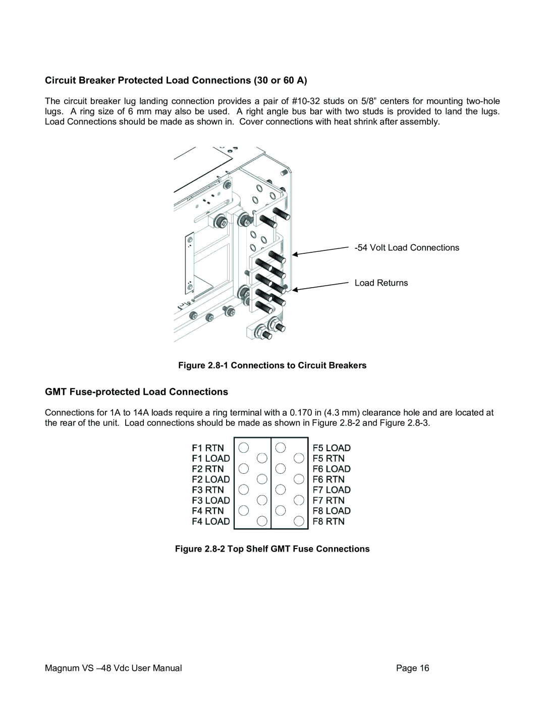 American Power Conversion VS 100, VS 50 user manual Circuit Breaker Protected Load Connections 30 or 60 a 