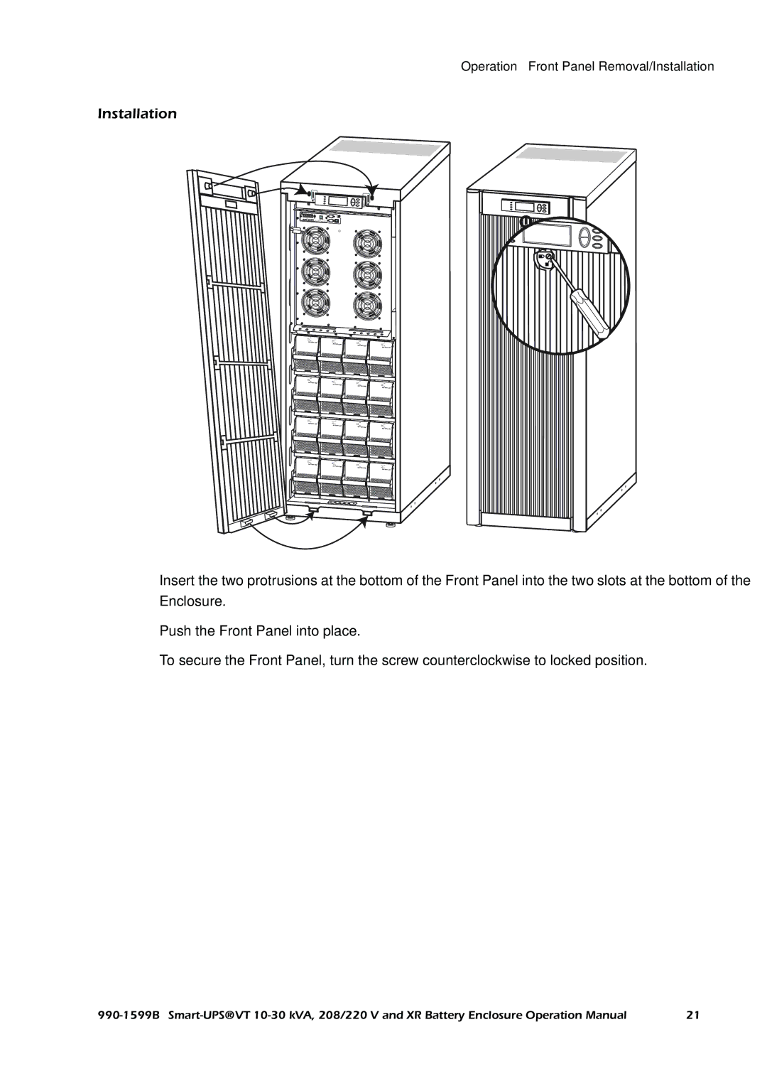 American Power Conversion Smart-UPS VT, XR operation manual Installation 