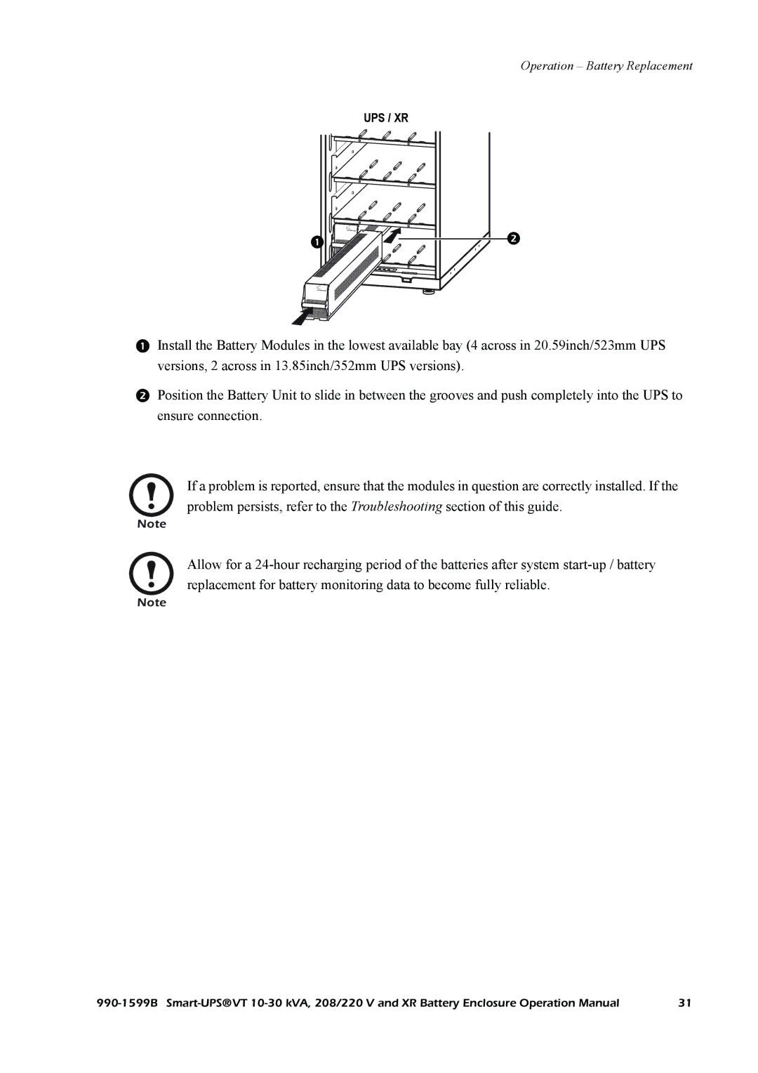 American Power Conversion Smart-UPS VT, XR operation manual Ups / Xr 