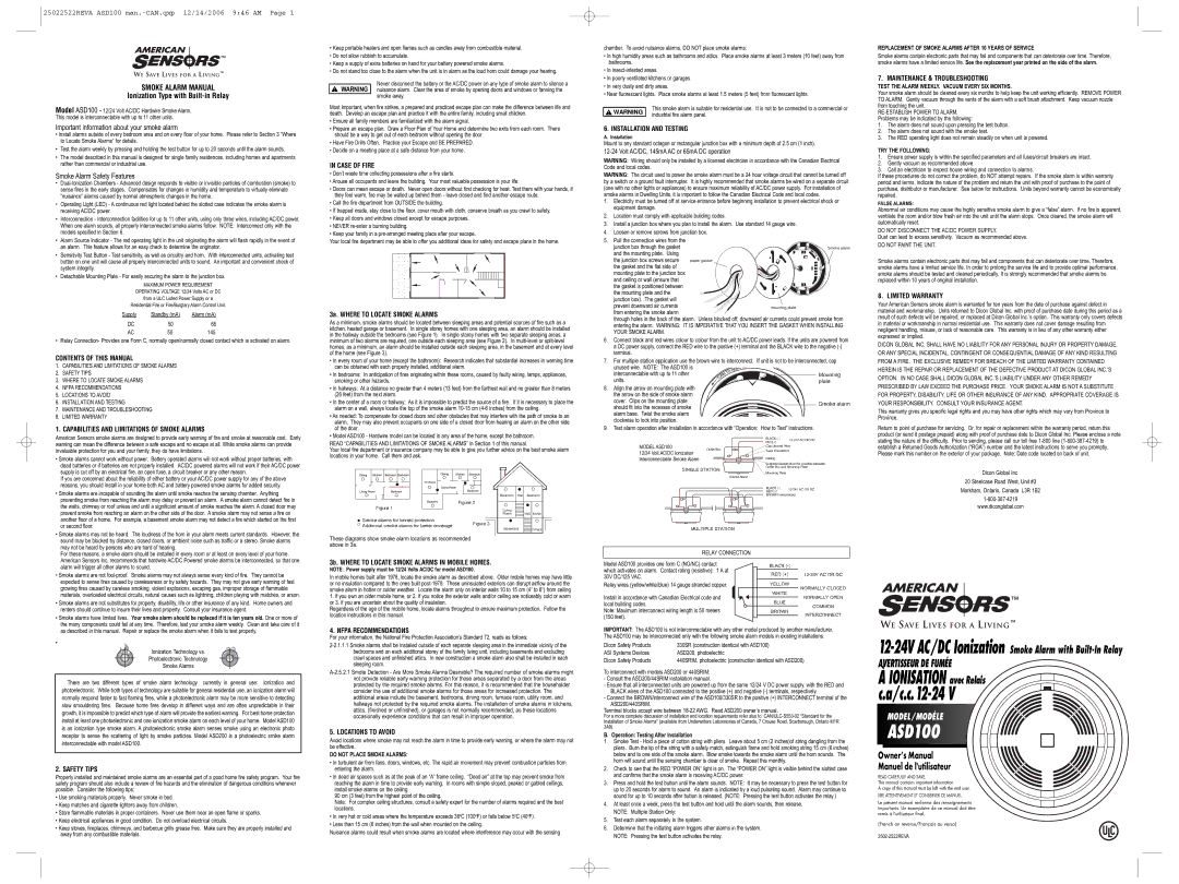 American Sensor ASD100 owner manual Contents of this Manual, Capabilities and Limitations of Smoke Alarms, Safety Tips 