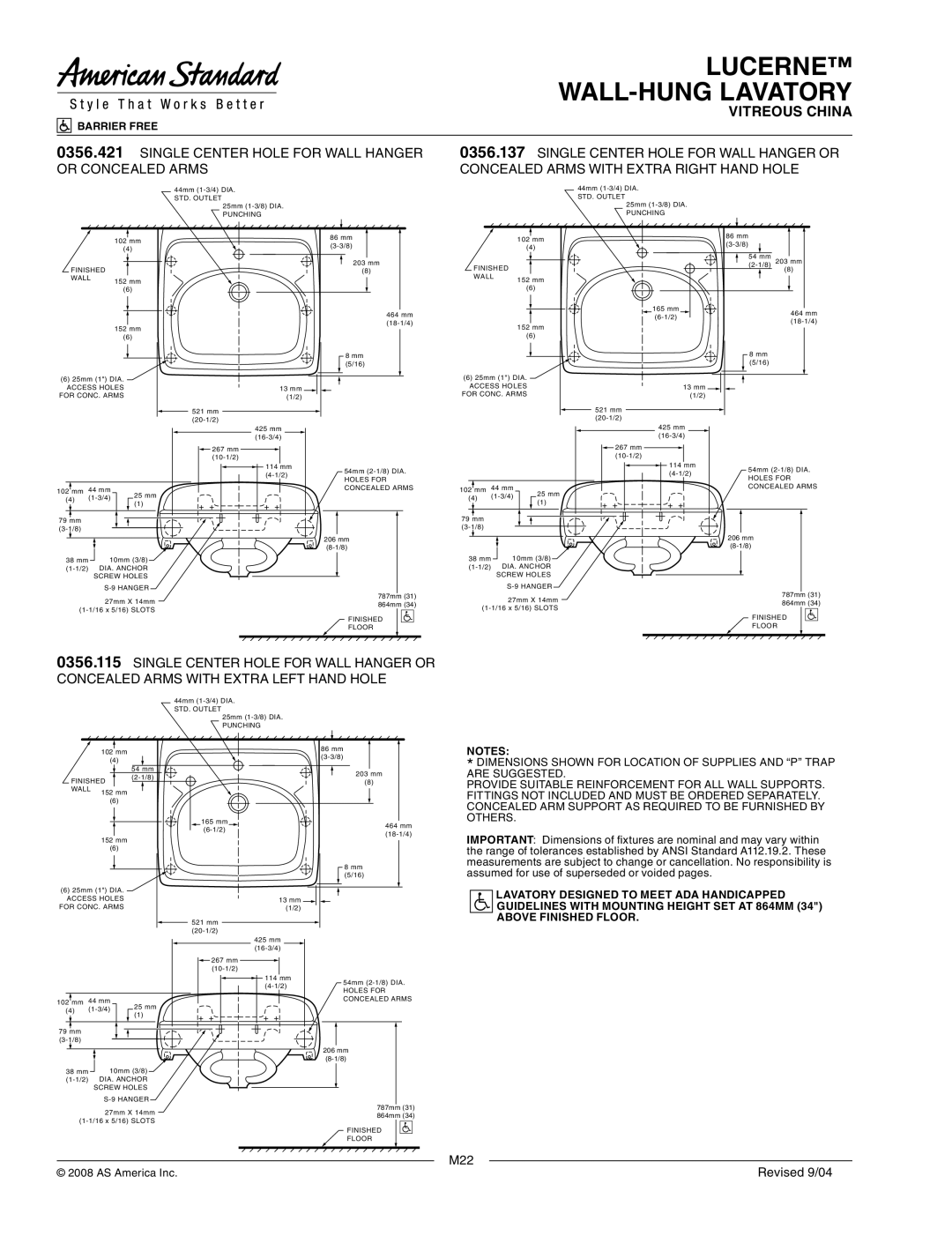 American Standard 0355.034, 0356.421, 0356.073, 0356.037, 0356.137, 0356.028, 0355.056, 0355.012, 0356.041, 0355.027, 0356.015 M22 