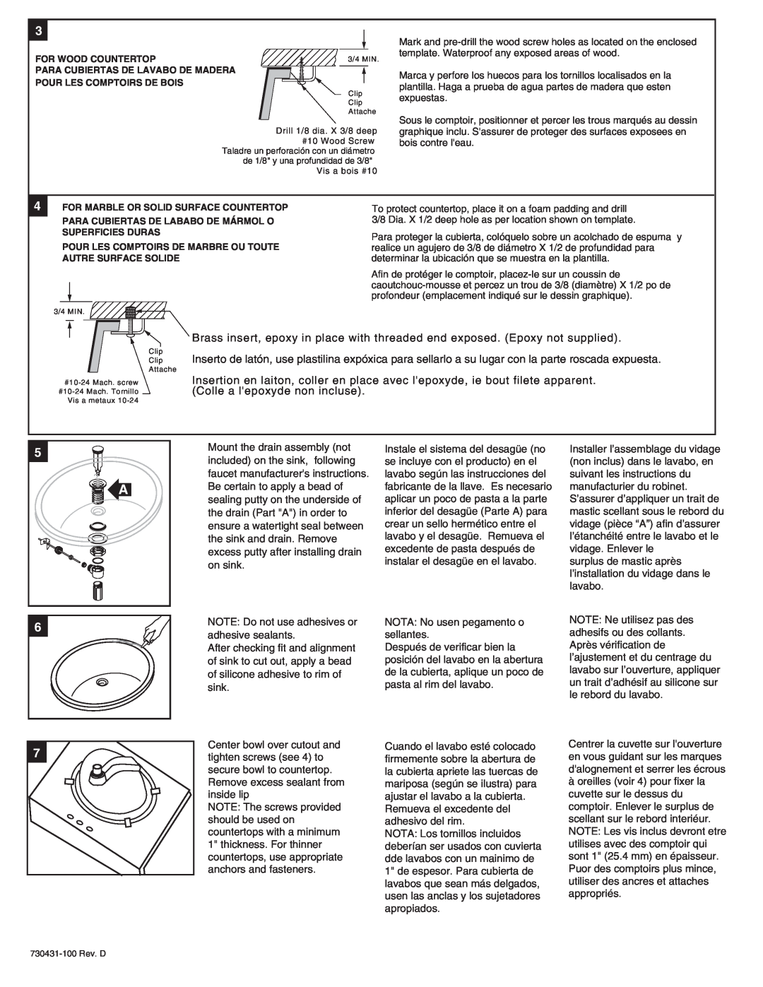 American Standard 0612, 0632 installation instructions 