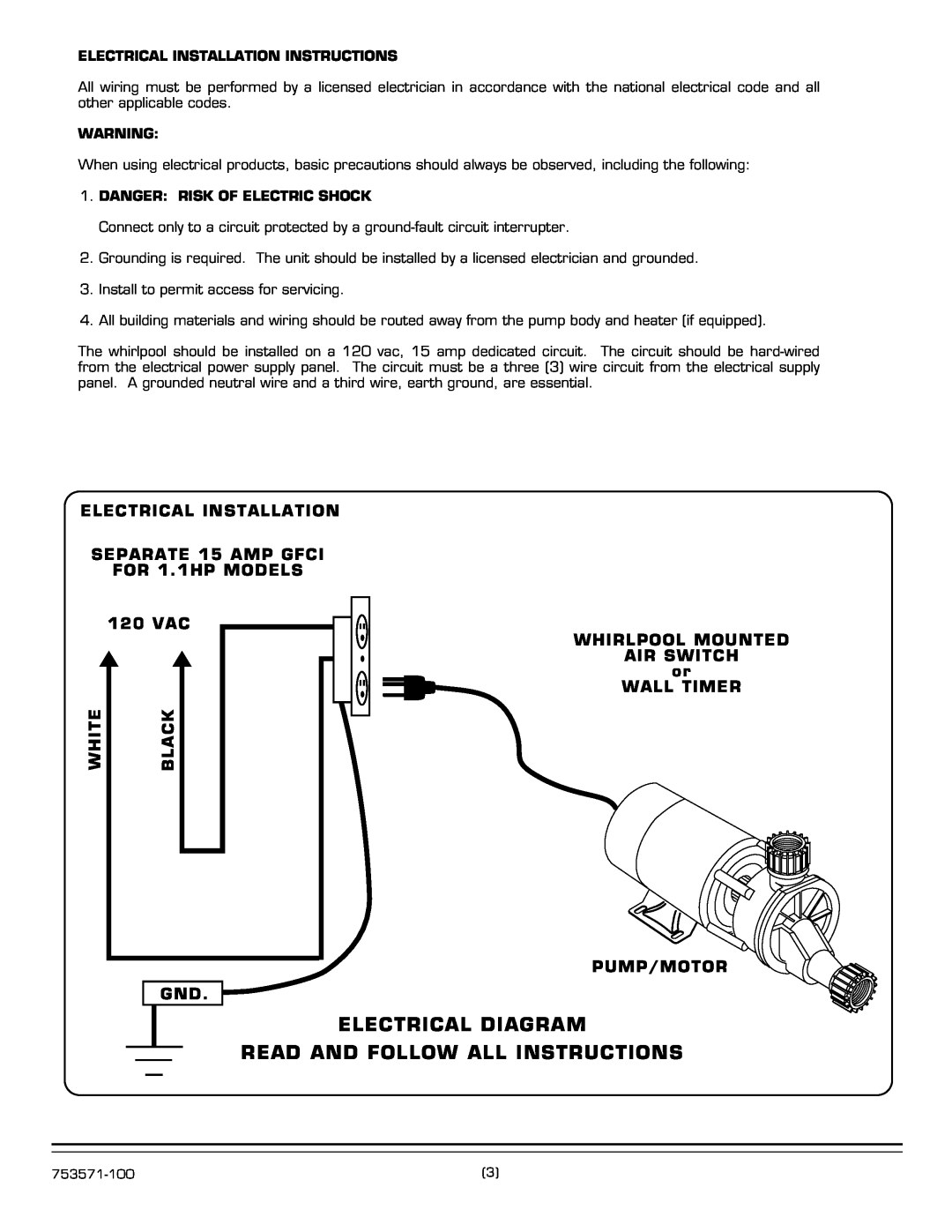 American Standard 1742 Series installation instructions Electrical Diagram, Read And Follow All Instructions 