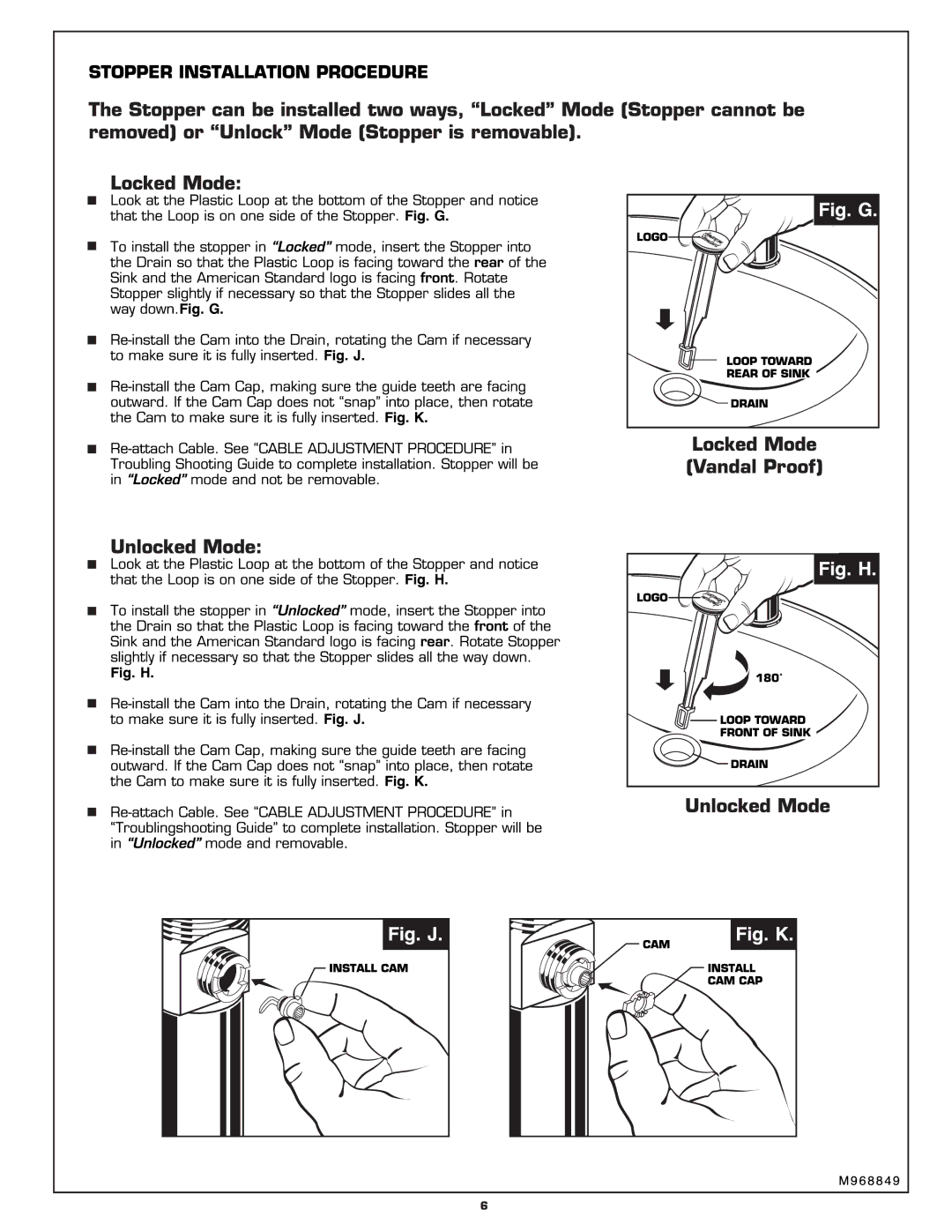 American Standard 2064.101 manual 