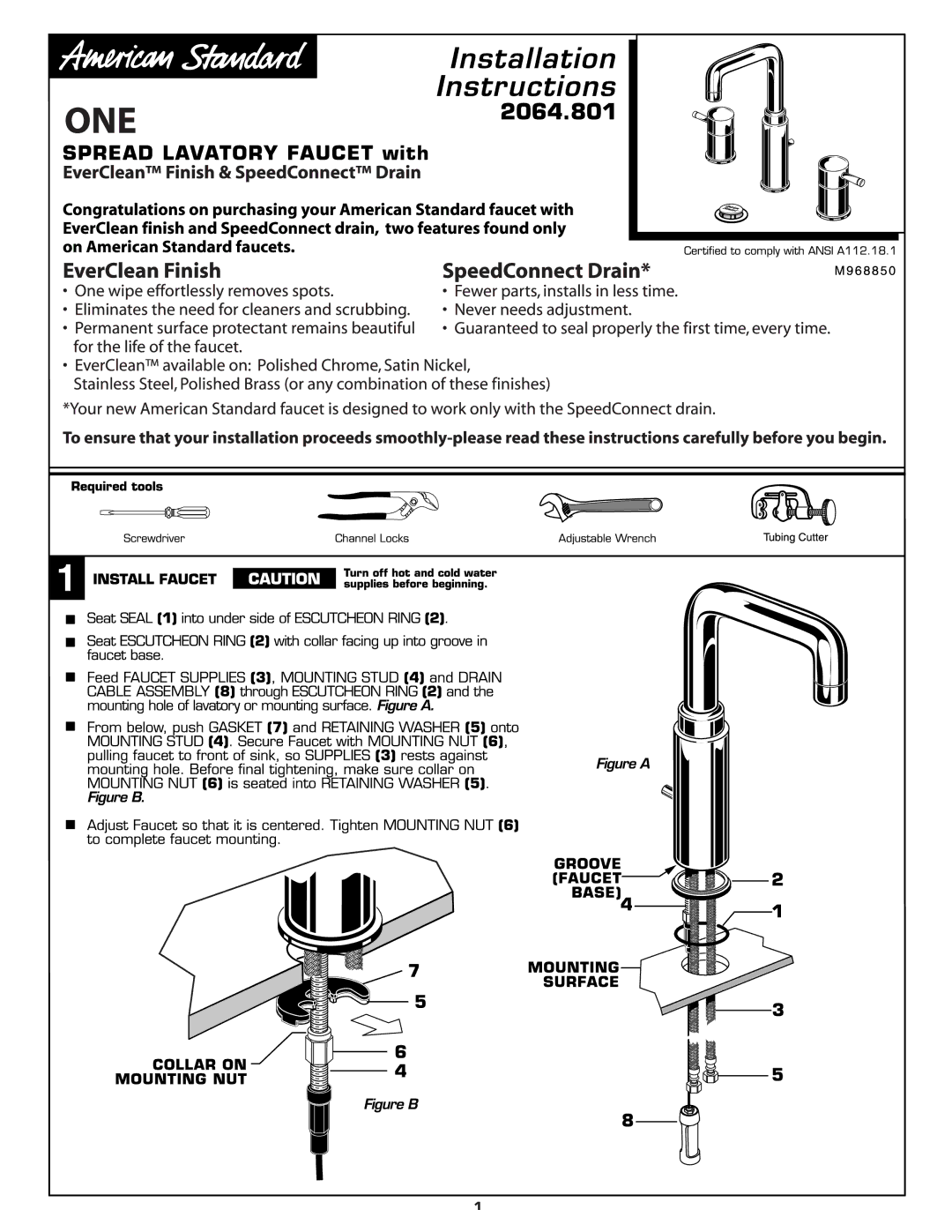 American Standard 2064.408 manual 