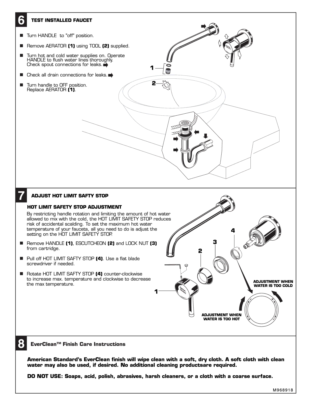 American Standard 2064.461 manual 