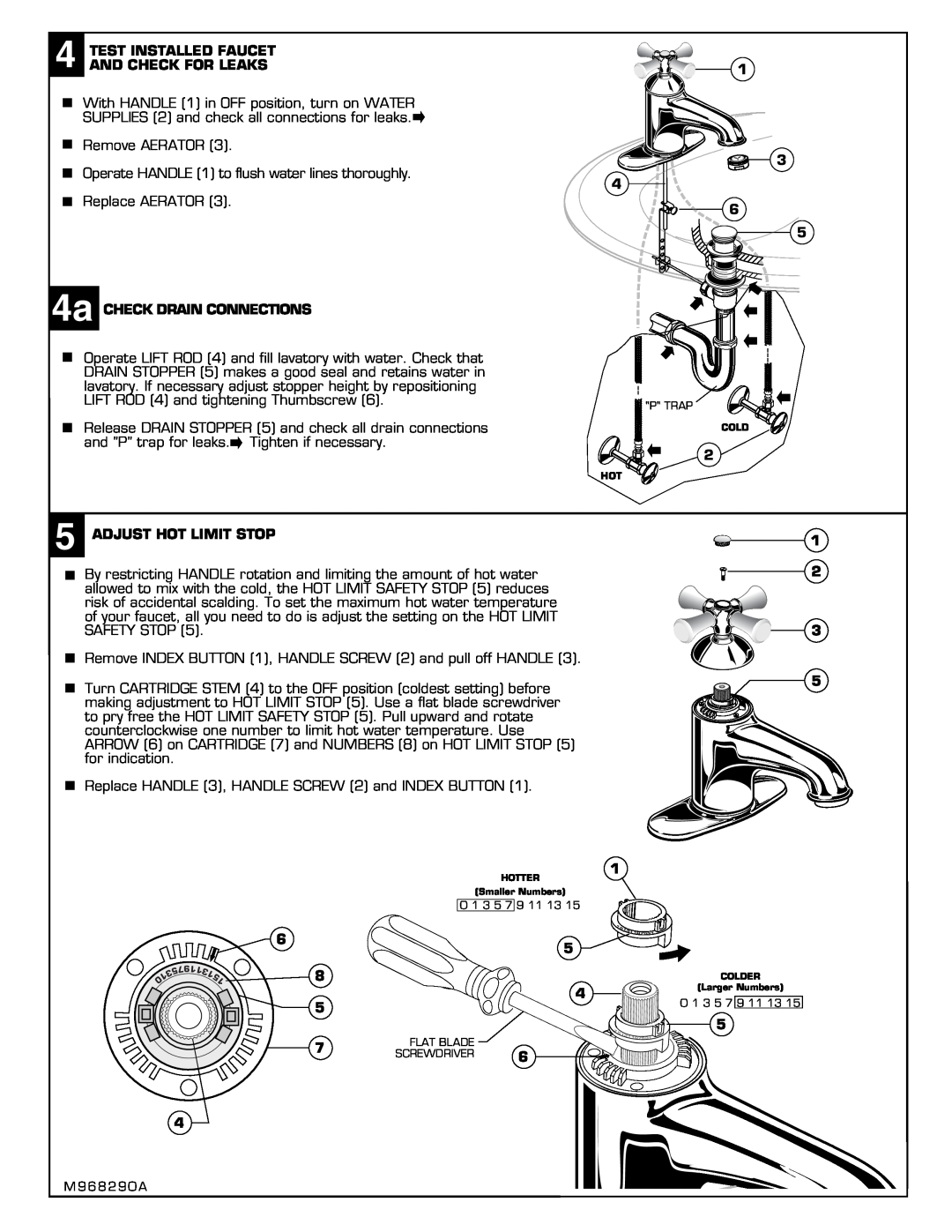 American Standard 2071S installation instructions Test Installed Faucet And Check For Leaks 
