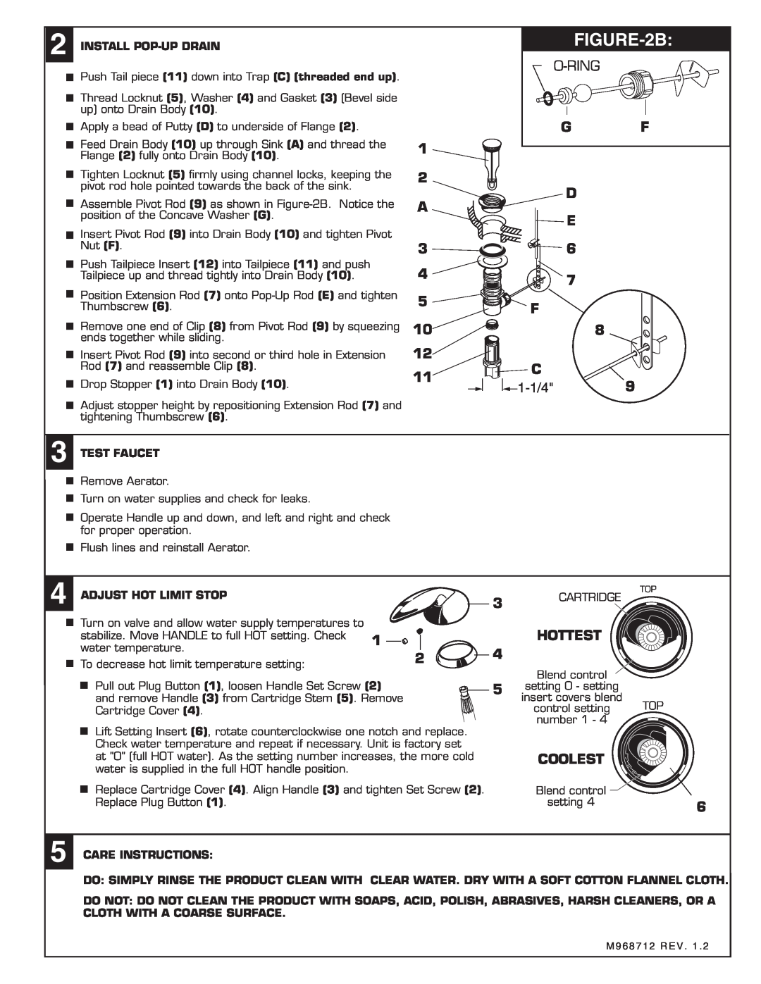 American Standard 2088 installation instructions B, Ring, 1-1/4, Hottest 