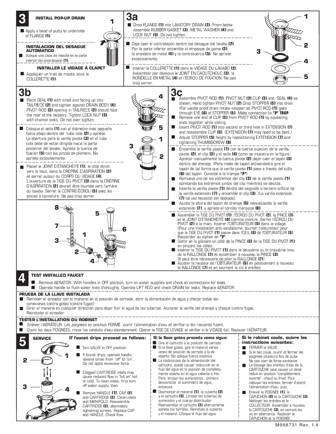 American Standard 2175.5 installation instructions Collerette 