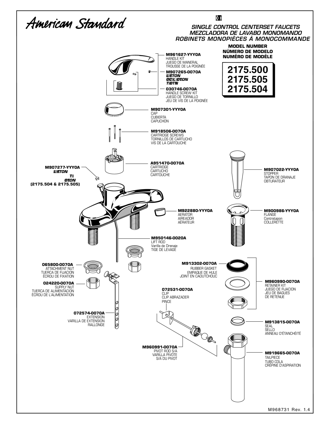 American Standard installation instructions 2175.500 2175.505 2175.504 