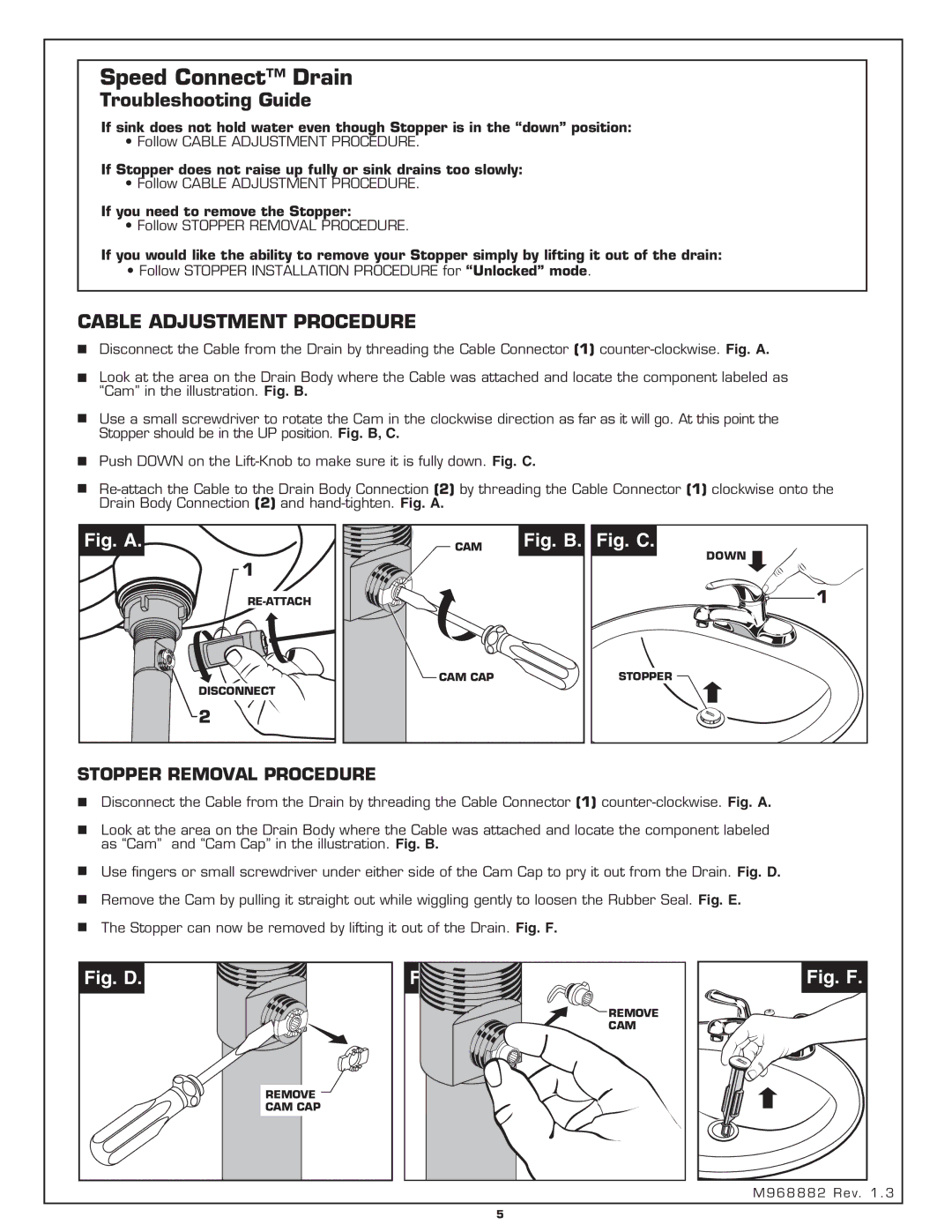 American Standard Single Control Lavatory Faucet with Speed Connect Drain, 2175.503 Troubleshooting Guide 