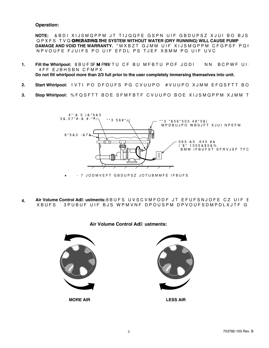 American Standard 6060V, 2422LA, 2645LA, 2422VA, 2771V, 2771LA, 2645VA manual 0QFSBUJPO, JS7PMVNF$POUSPMEKVTUNFOUT 