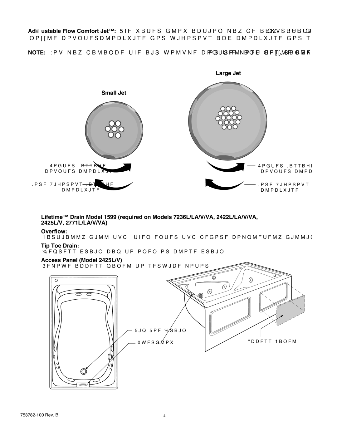 American Standard 2422LA, 2645LA, 2422VA, 2771V, 2771LA, 2645VA, 6060V manual BSHF+FU 4NBMM+FU, 0WFSGMPX, 5JQ5PF%SBJO 