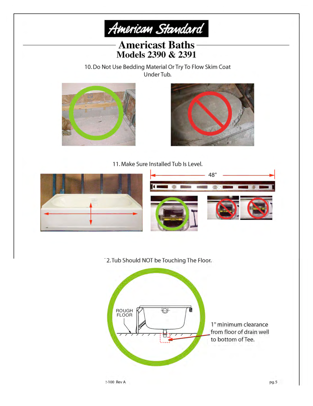 American Standard 2470.XXXW installation instructions 