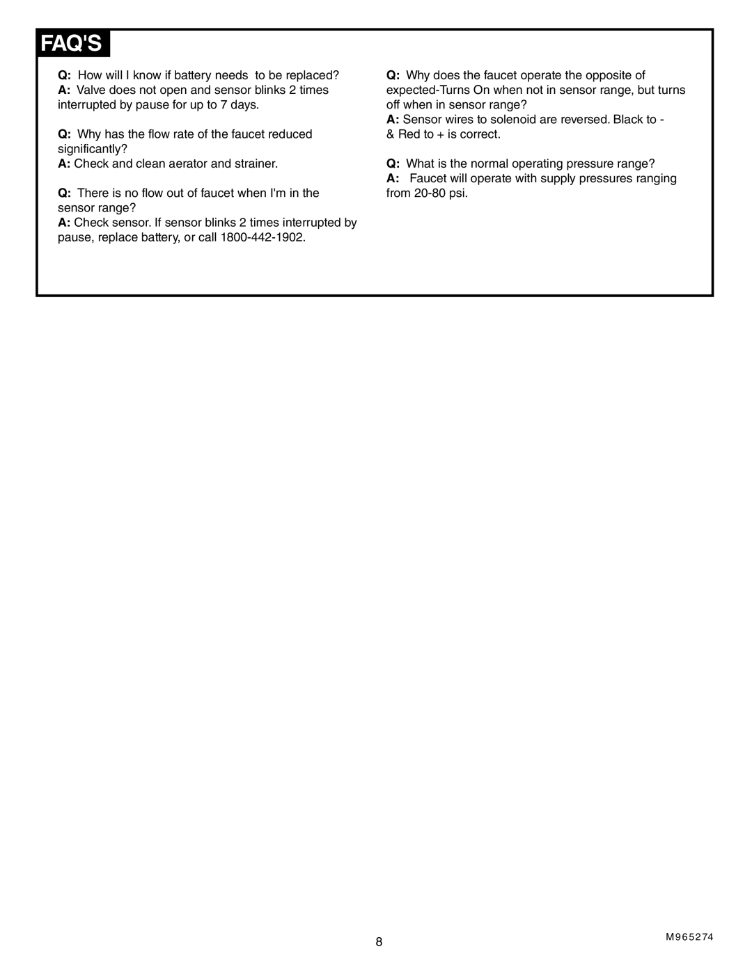 American Standard 2506, 192, 195 installation instructions 6 5 2 