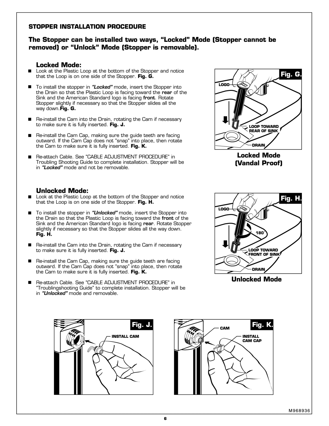 American Standard 2506.011 manual 