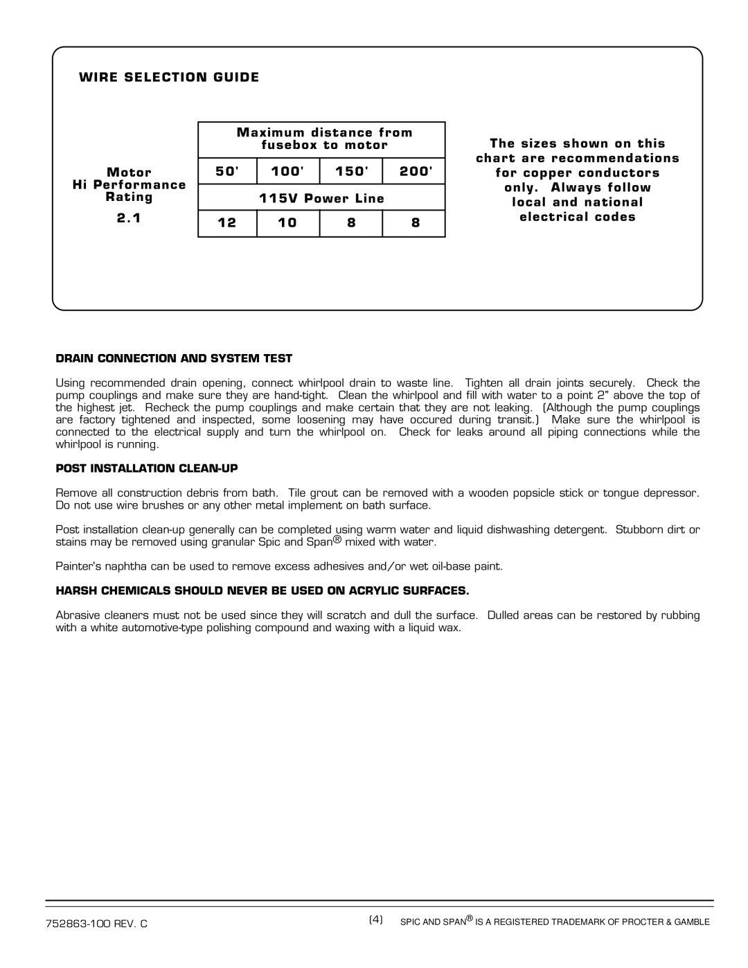 American Standard 2774E SERIES installation instructions Drain Connection and System Test, Post Installation CLEAN-UP 