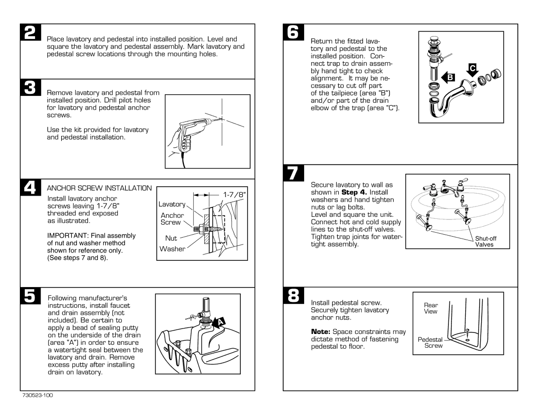 American Standard 283 installation instructions 730523-100 