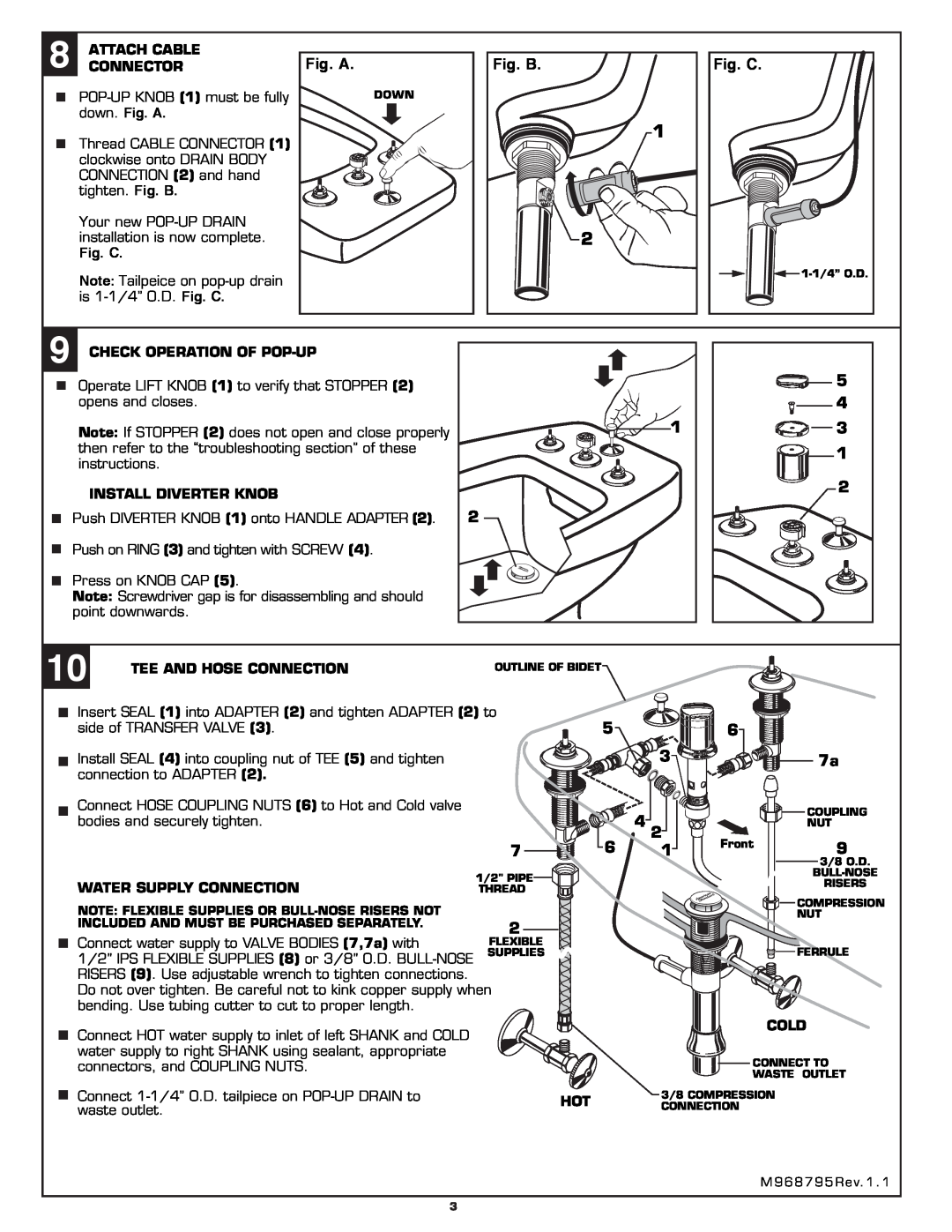 American Standard 3475.500, 3475.300 installation instructions Fig. A, Fig. B, Fig. C, 5 4 