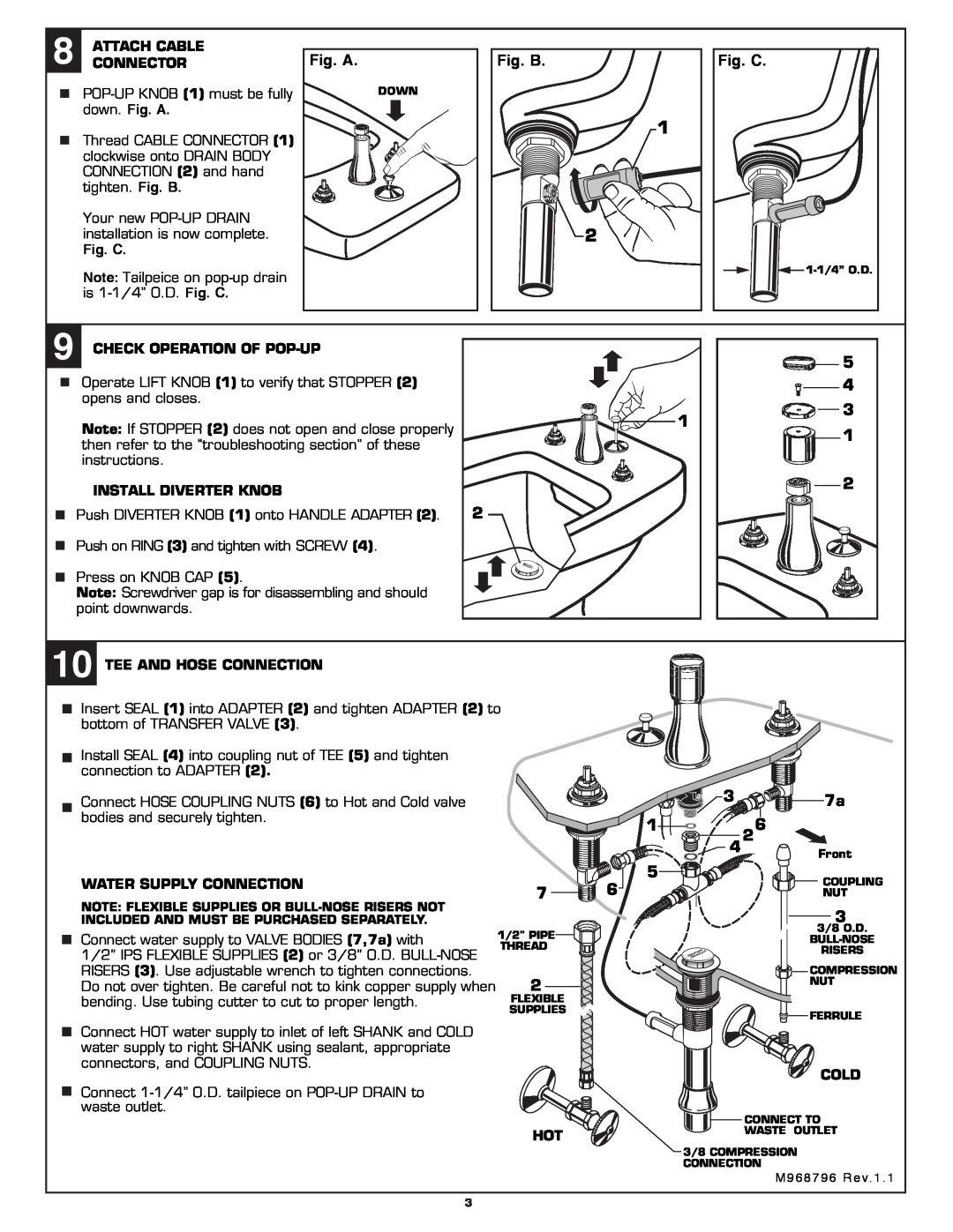 American Standard 3475.501, 3475.301 installation instructions Fig. A 