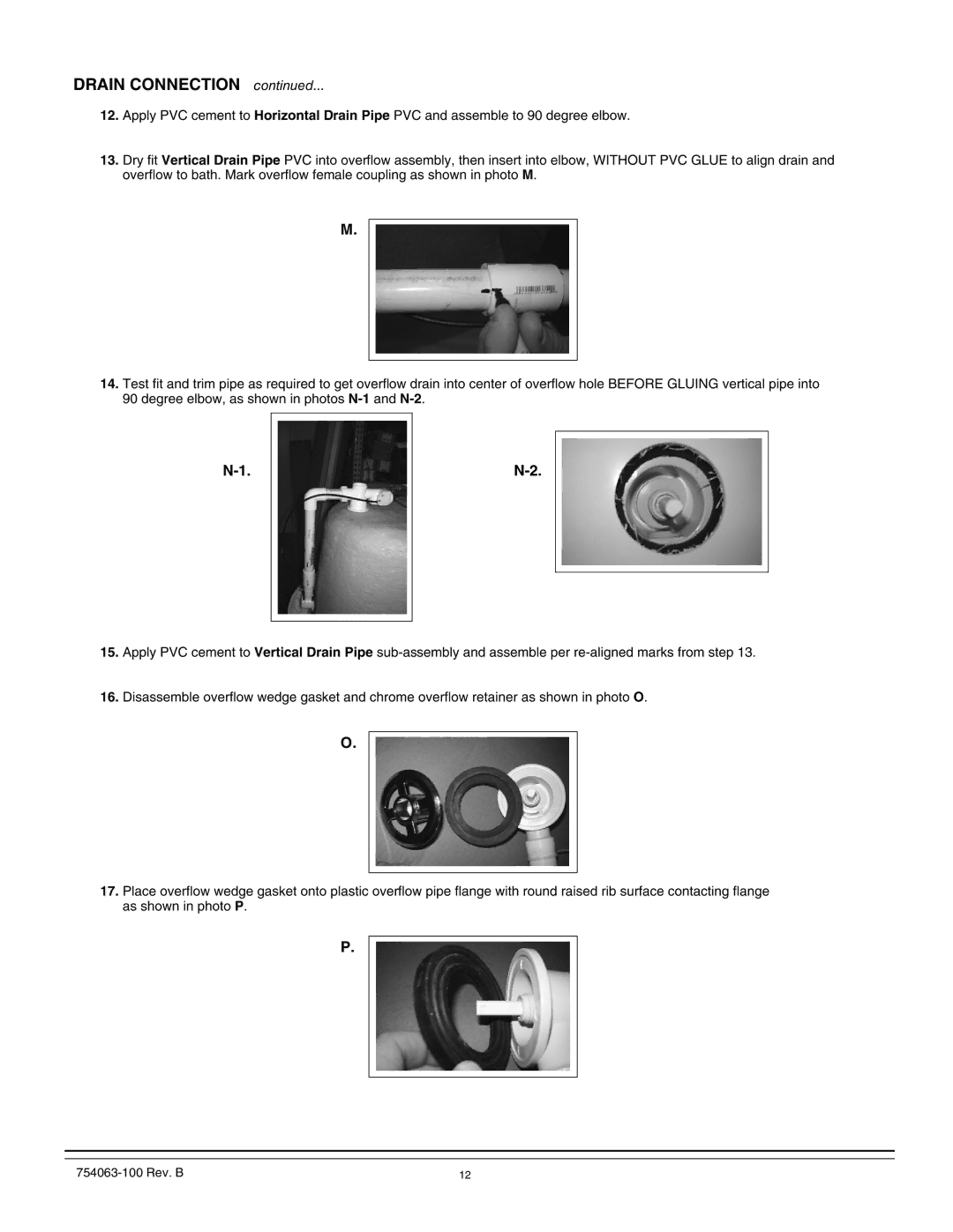 American Standard 3574, 3575, 3572 manual Drain Connection 