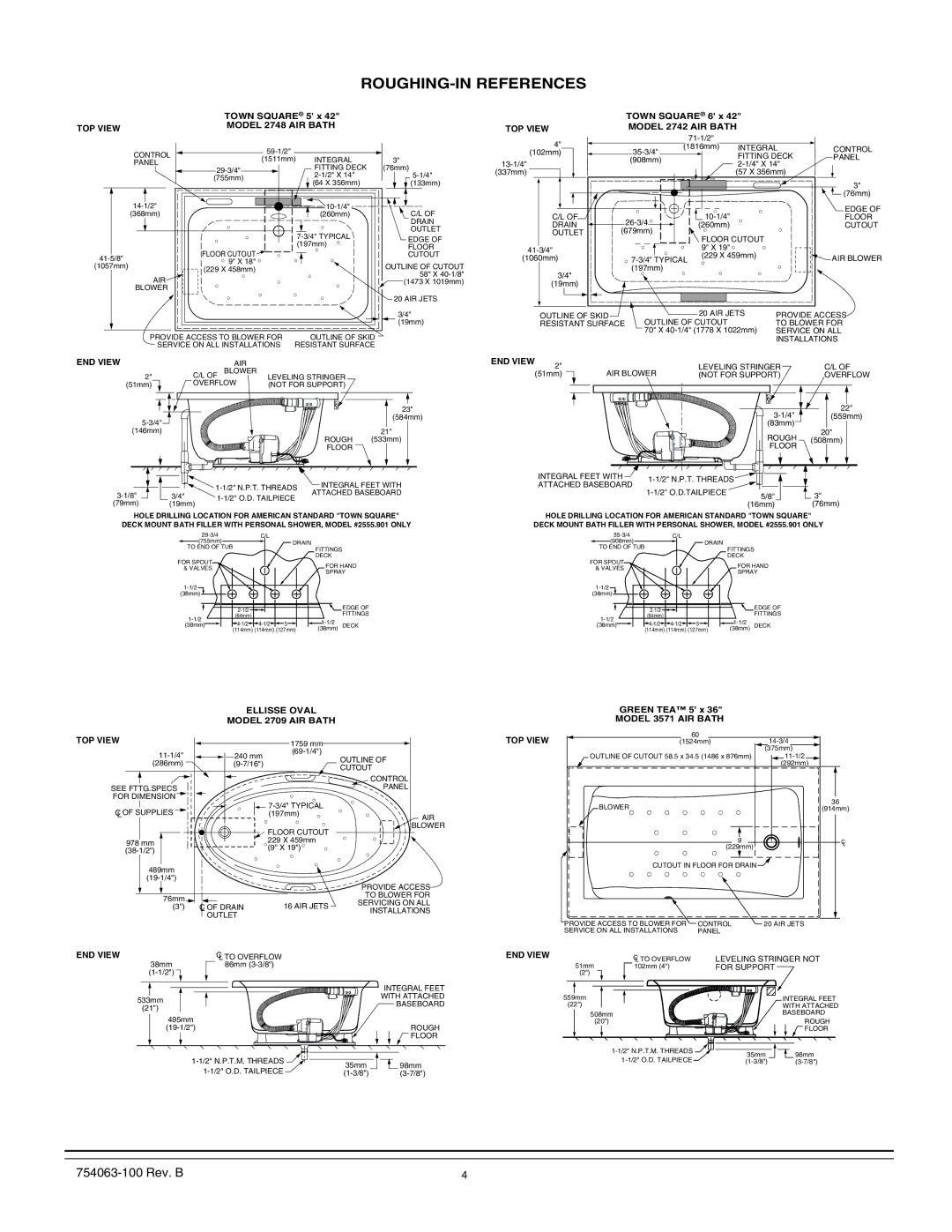 American Standard 3575, 3574, 3572 manual ROUGHING-IN References 