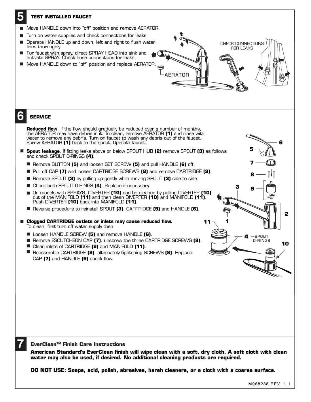 American Standard 4137.001 manual 