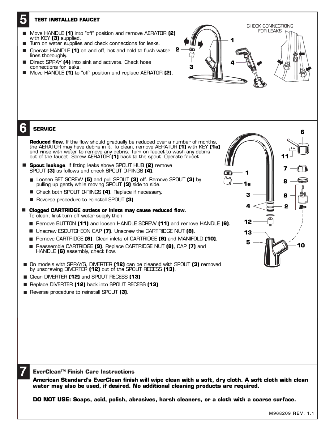 American Standard 4147.001 manual 