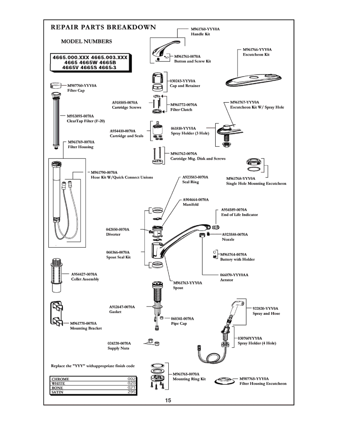 American Standard 4665.000.XXX, 4665.003.XXX manual 