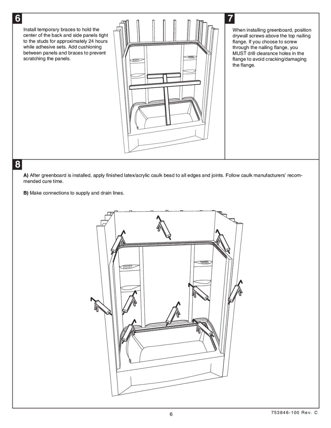 American Standard 5030.LBW installation instructions 753846 100 Rev . C 