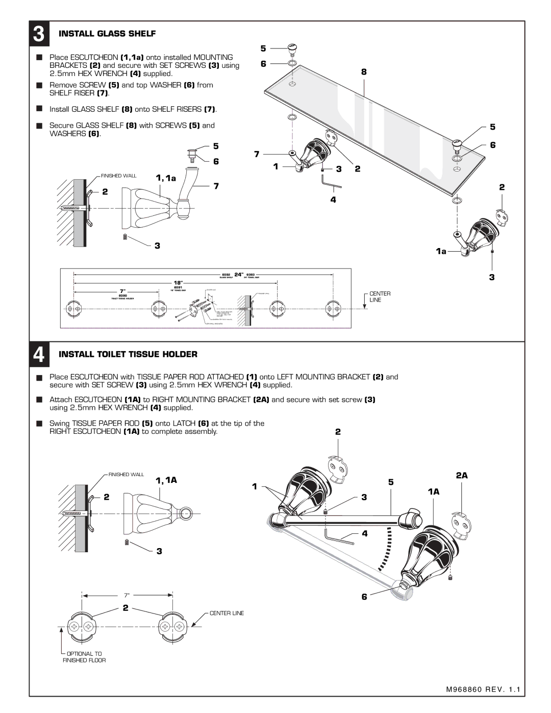 American Standard 6028.230, 6028.024, 2028.180, 6028.244, 6091, 6092, 6090, 6093  Install Toilet Tissue Holder, Washers 