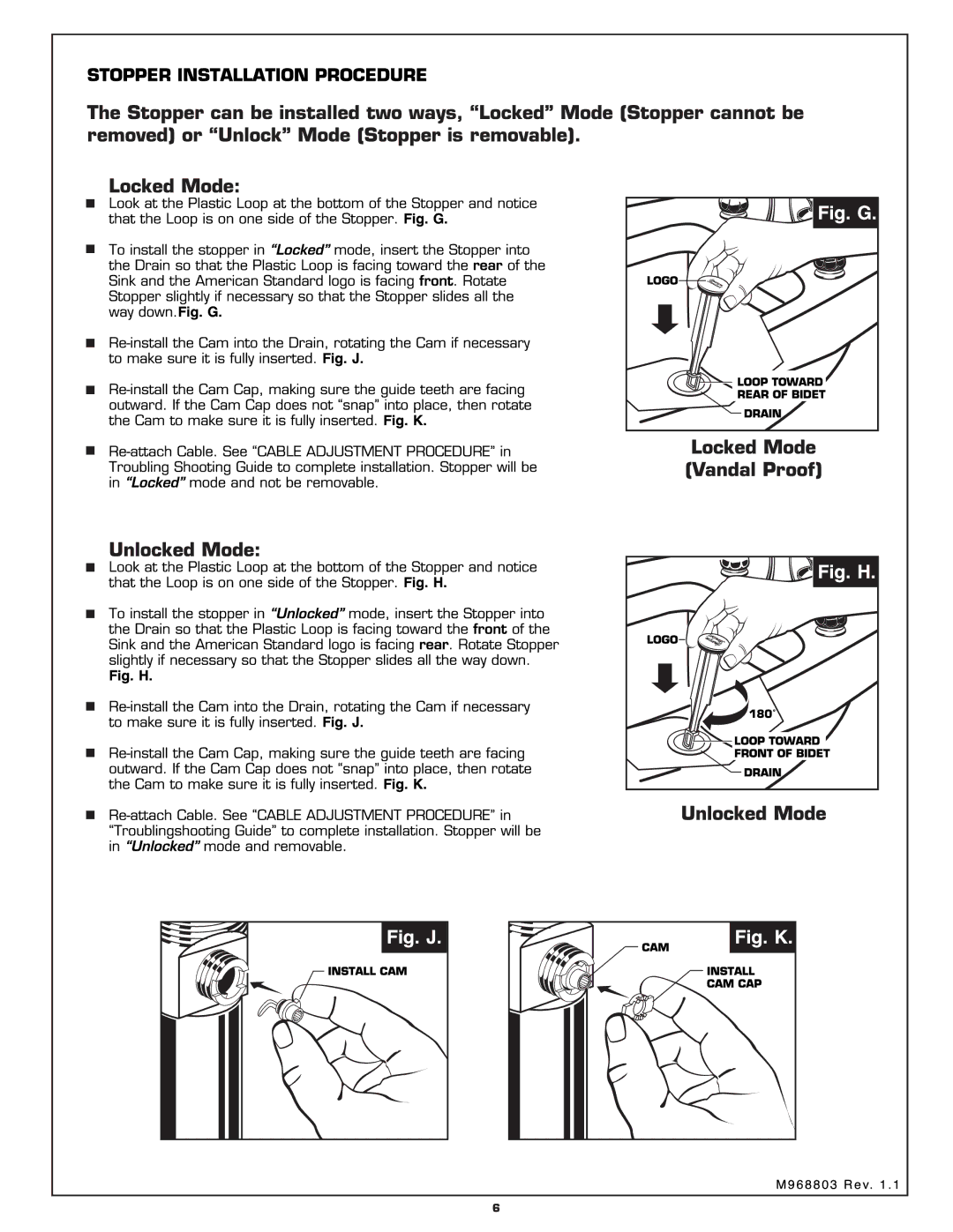 American Standard 6028.401 manual 