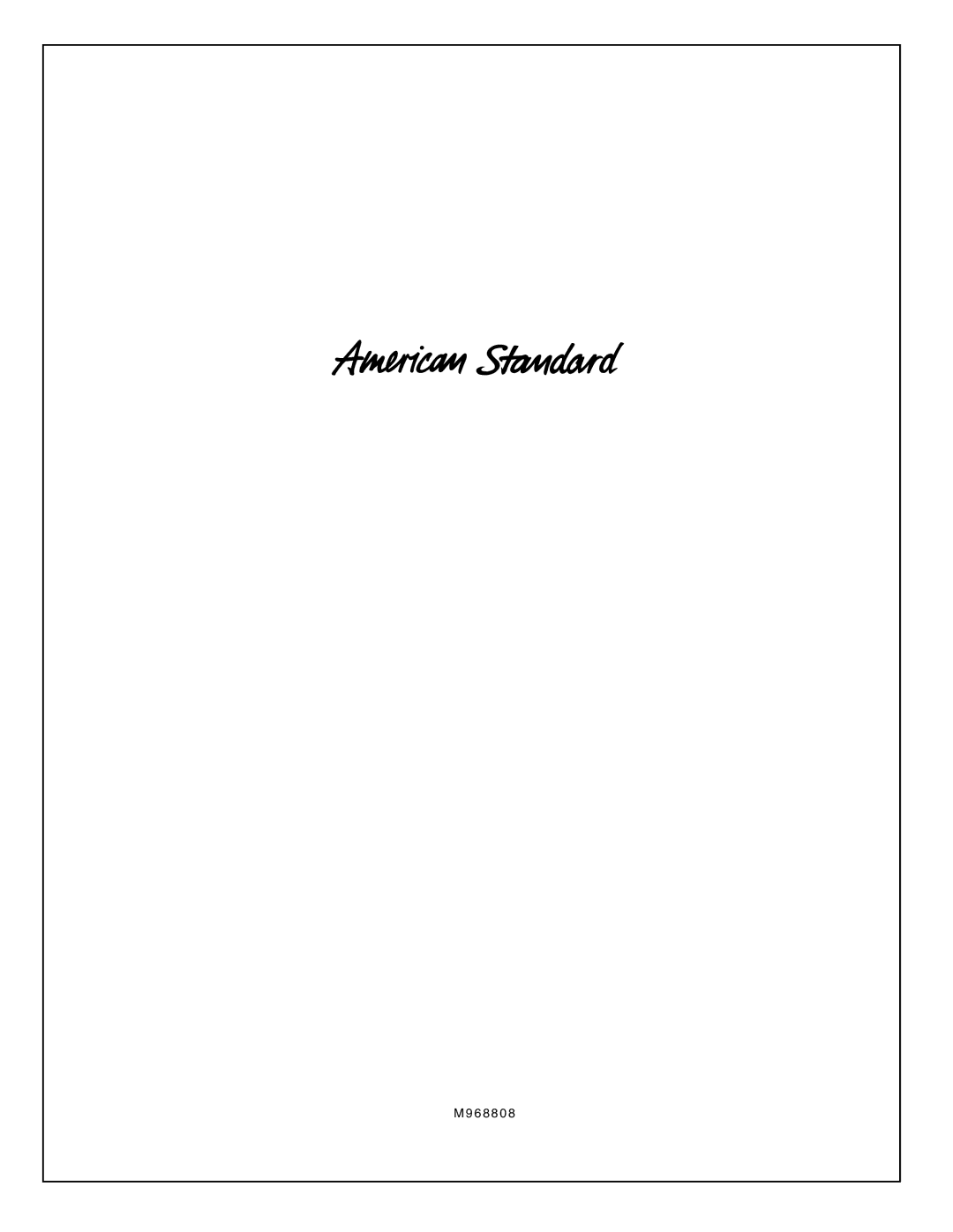 American Standard 605XTMV installation instructions 6 8 8 0 