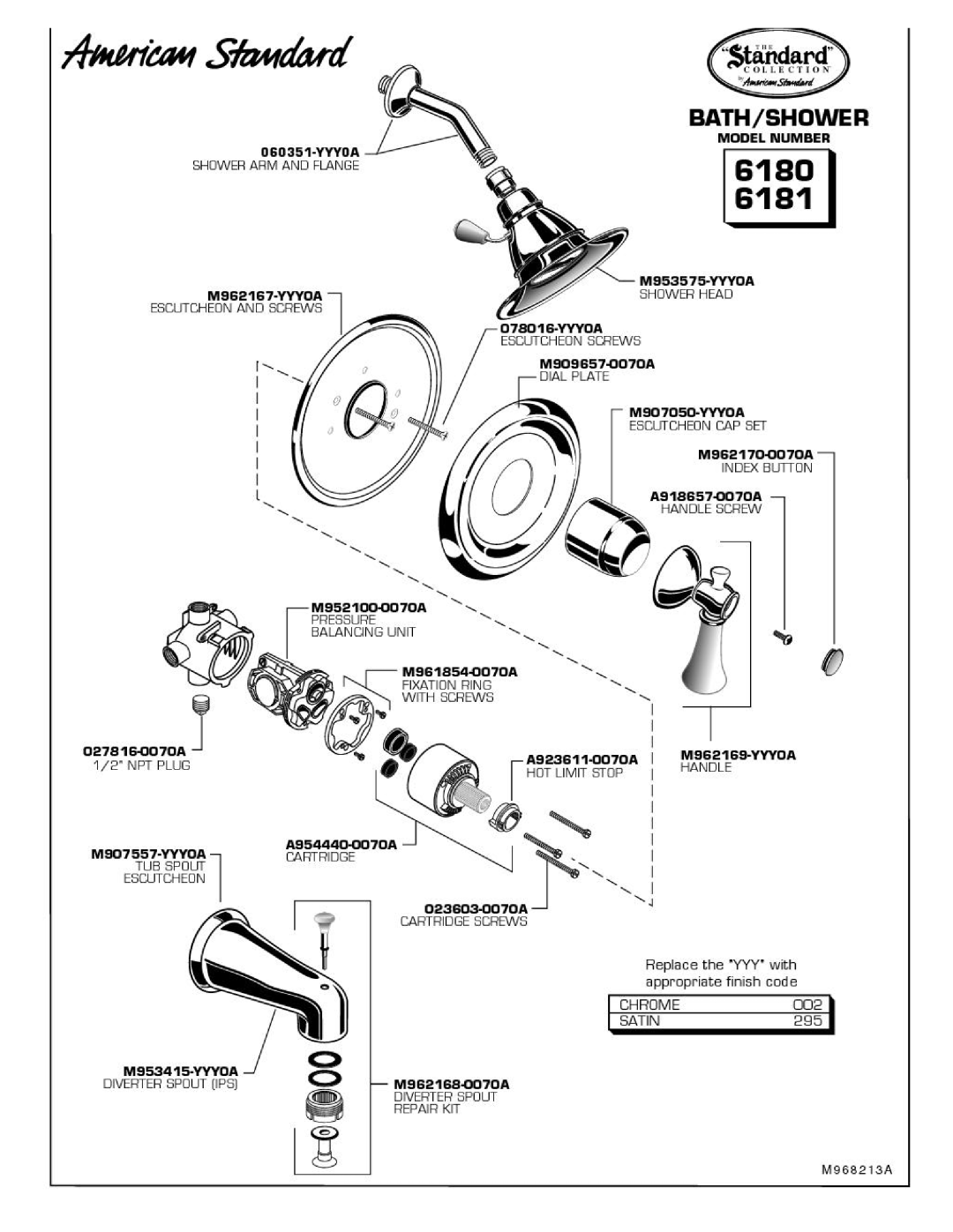 American Standard 6180, 6181 manual 